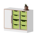 qickly® Schrank, 2 OH, 1 Tür, 8 große Ergo Tray Boxen, B/H/T: 104,2x74,3x42,6 cm 